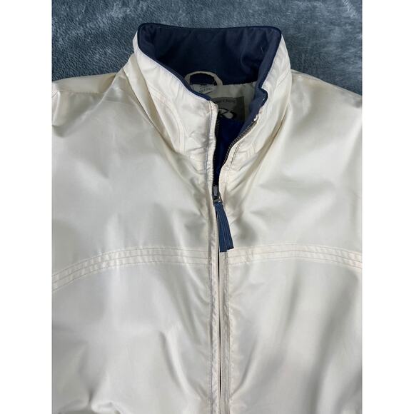 Tusk Vintage Snowboard Jacket Women's Size 10 White Blue Zip  Y2K Ski #944-80J - Picture 5 of 16